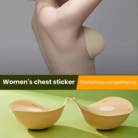 Bra Chest Patch Thick Invisible Silicone Bra Pads Chest Stickers Lift Up Strapless Nipple Covers Bridal Wedding Dress