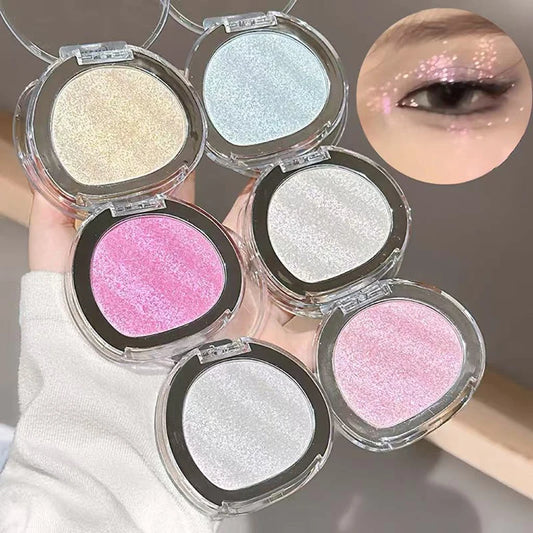 Shimmer Glitter Powder Highlighter Palette Shiny Diamond White Eyeshadow Highlight Makeup Face and Body Brighten Natural Contour