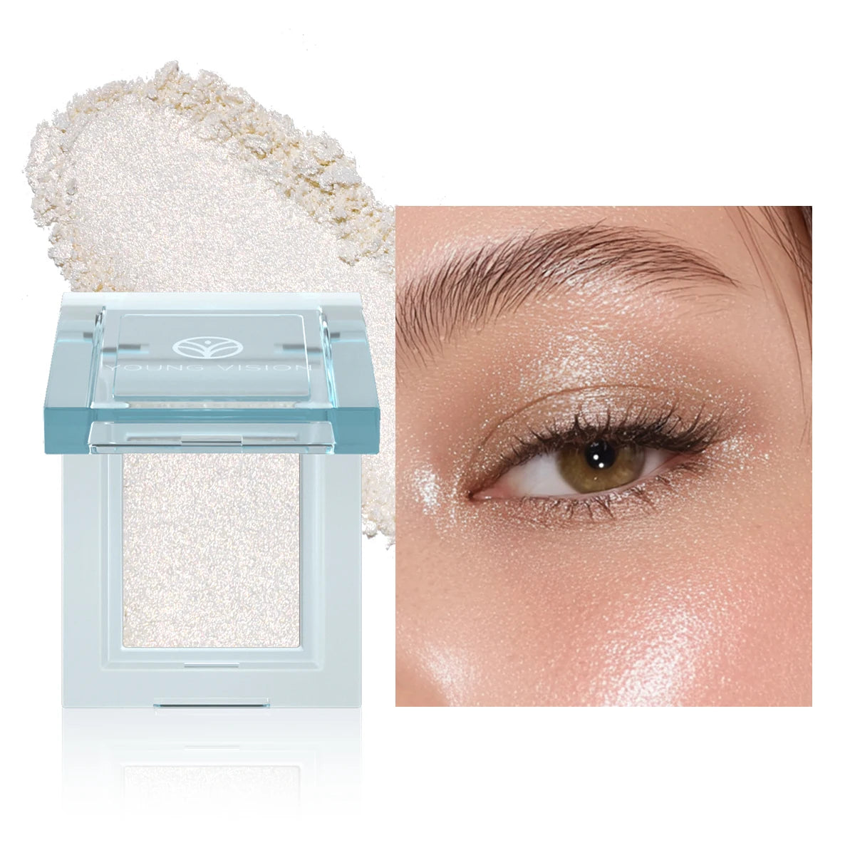 5-Color Creamy Highlighter Palette - Soft Putty Texture, Intense Shimmer & Glitter, Long-Lasting
