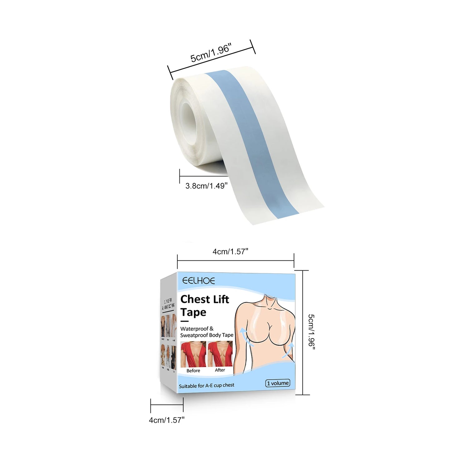 1 Roll Breast Care Patch Invisible Bra Stickers Breathable Waterproof Sweat Proof Chest Lifting Anti Glare Body Care Product