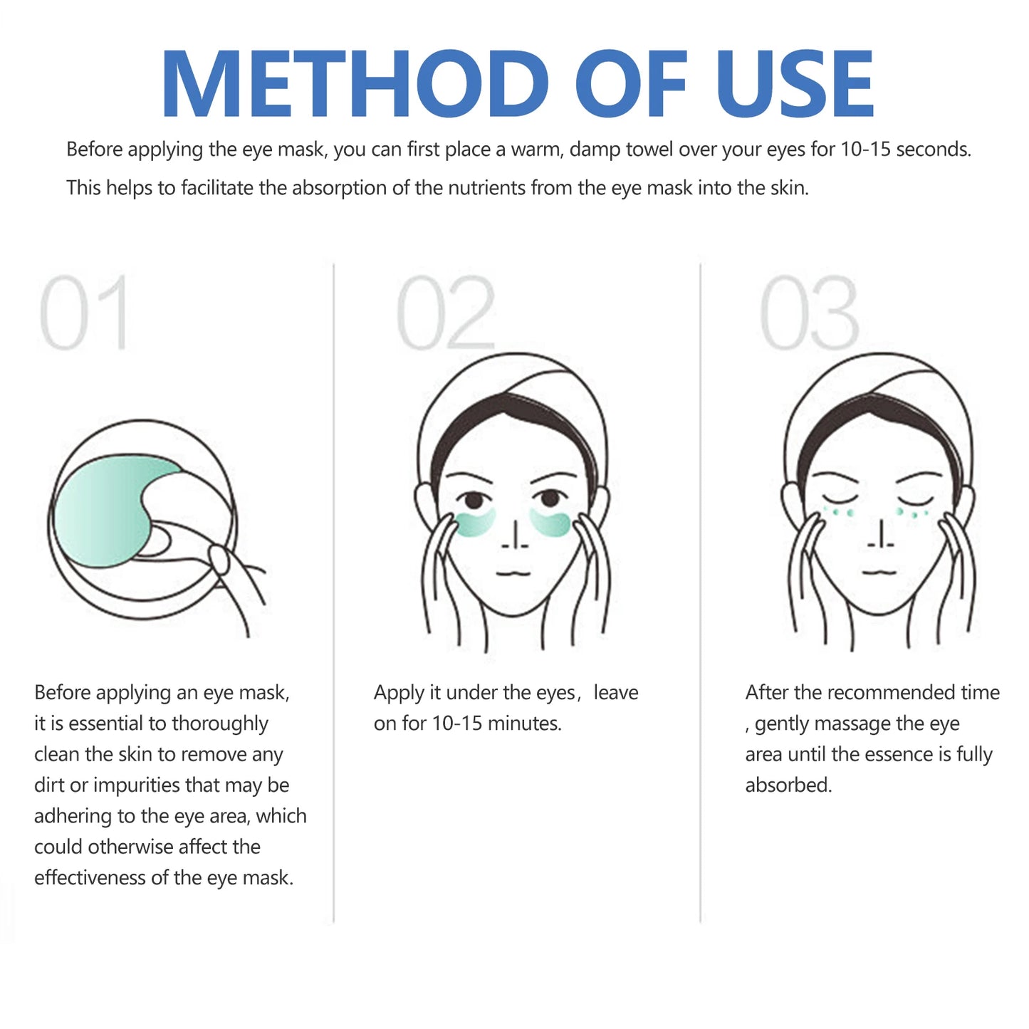 Hyaluronic Acid Eye Mask Moisturizes Skin To Make Wrinklesless Noticeable 60pCS/Box Nourishing Eyes Gel Patches For Women