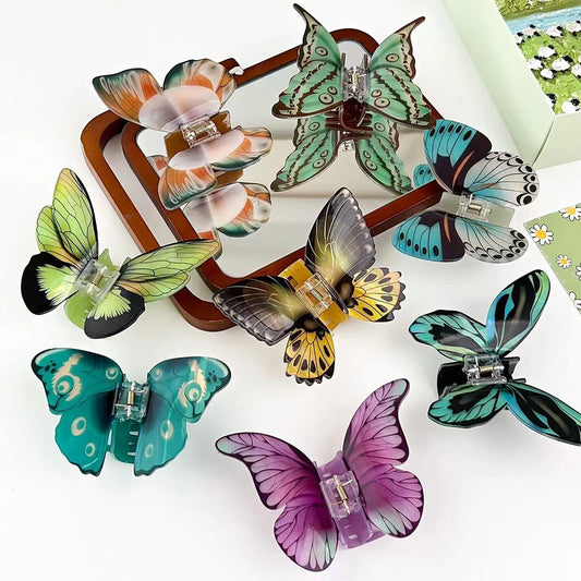 1Pc Big and Elegant Butterfly Hair Claw Clips,Colorful Claw Clips Accessories for Women Thin and Medium Hair,styling accessories