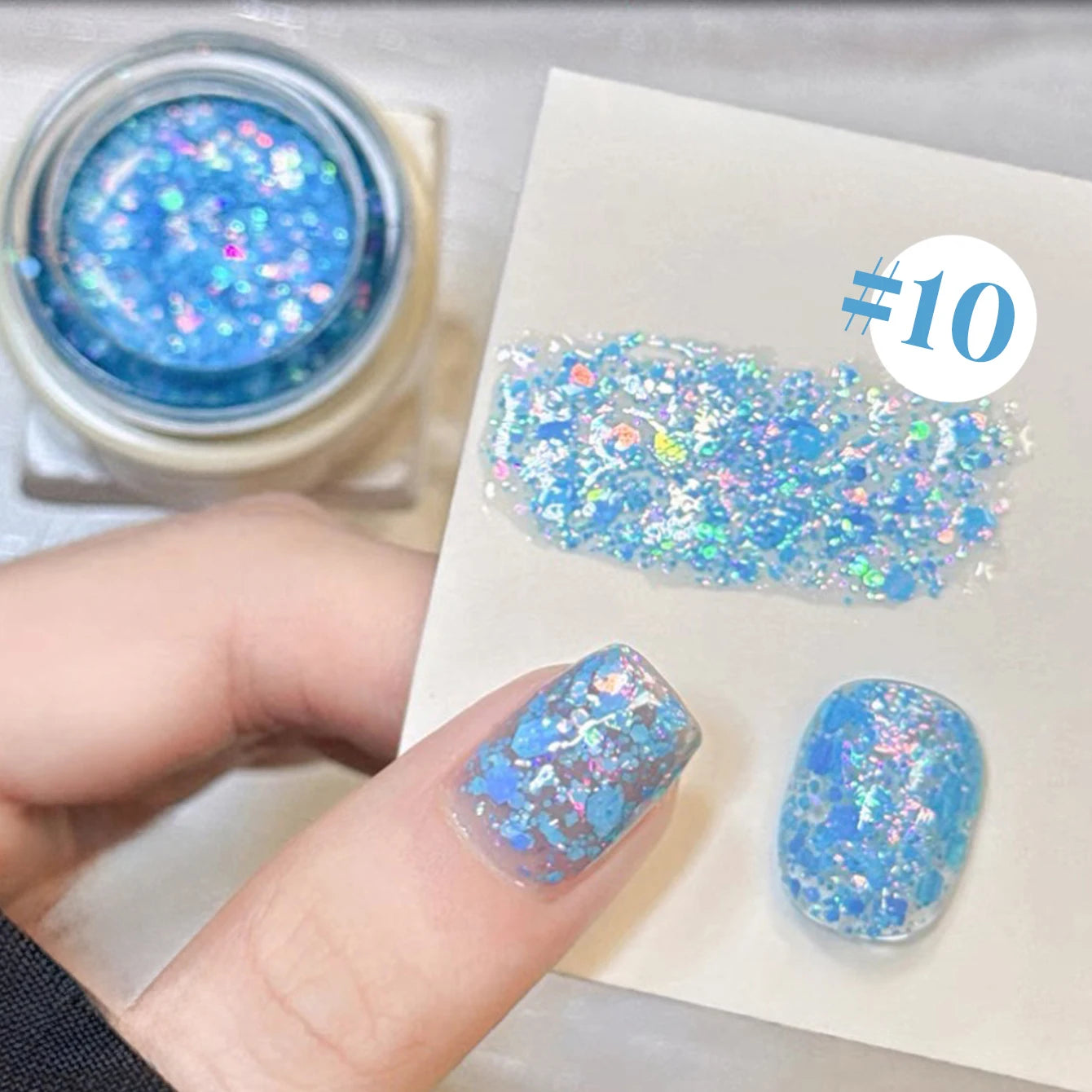 MIANEL 1-12PCS Star-chasing Moon-chasing Gel Nail Polish 2026 Popular Whitening Strobe Sequin Flashing Nail Polish White Nails