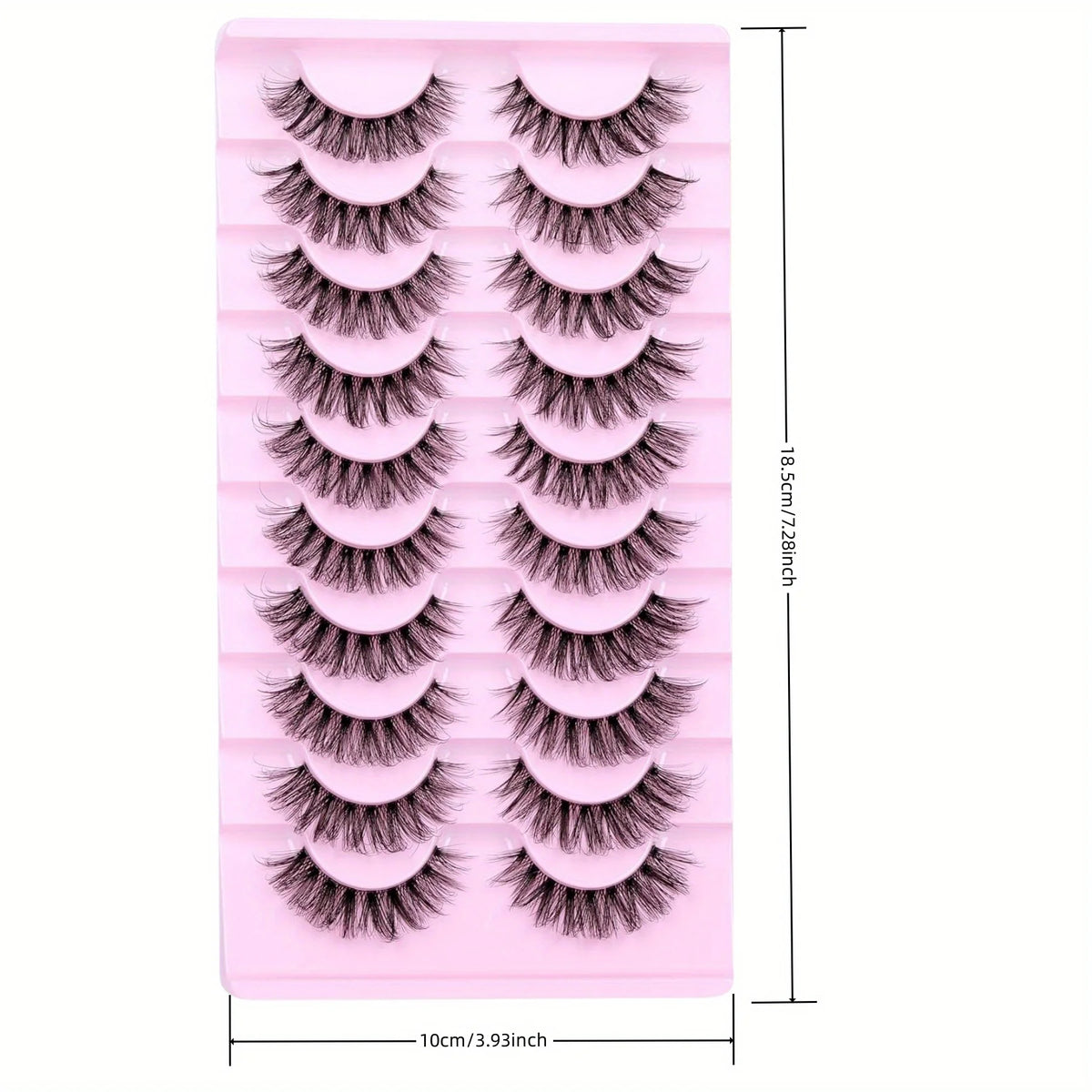 10 Pairs Natural Fluffy D Curl 3D Volume Wispy False Eyelashes with Clear Band - Soft, Lightweight, and - Reusable Lashes