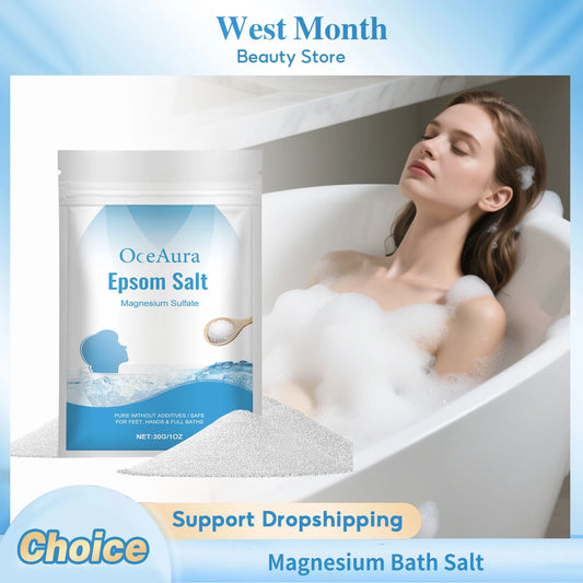 Magnesium Bath Salt Exfoliating Deep Cleansing Mood Nervous Relief Hydrating Smoothing Softening Better Sleep Relaxing Skin Care