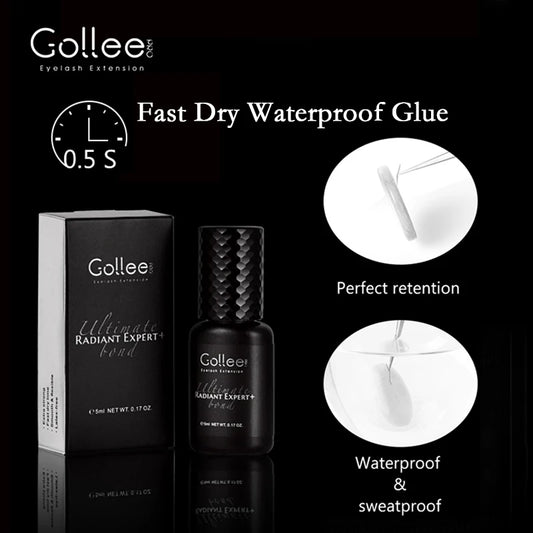Gollee Glue for Eyelashes 0.5s eyelash Extensions professional eyelash adhesive Waterproof lash supplies for Salon Eyelash glue