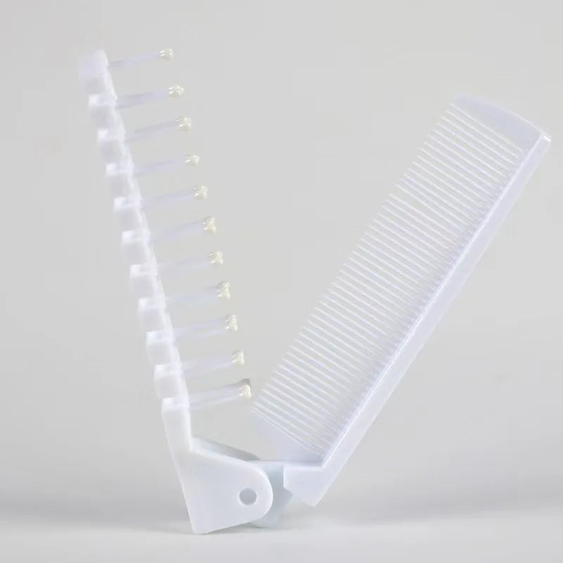 1pc 2 In 1 Double Headed Folding Hair Comb Portable Travel Hair Brush Compact Hair Comb Collapsible Pocket Brush