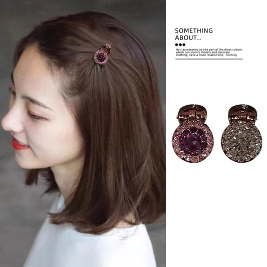 2/4pcs Mini Round Rhinestone Hair Claw Retro Zircon Women Girls Claw Clip Small Hairpins Hair Crabs Girls Hair Accessories 