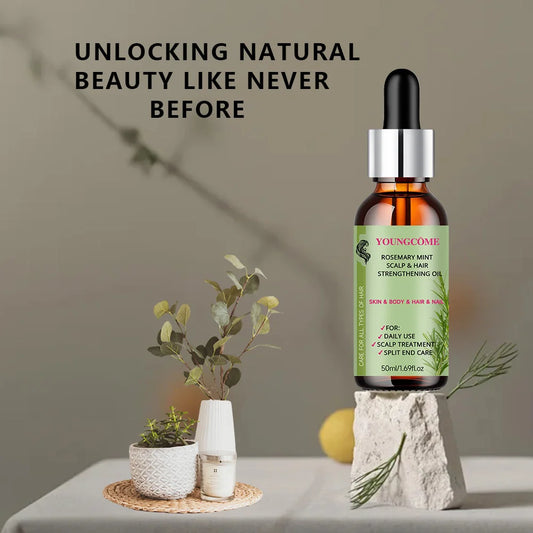Rosemary Mint Scalp Hair Strengthening Oil,Deep Hydration,Repairs Damage,Enhances Shine,Promotes Growth,Smooths & Detangles