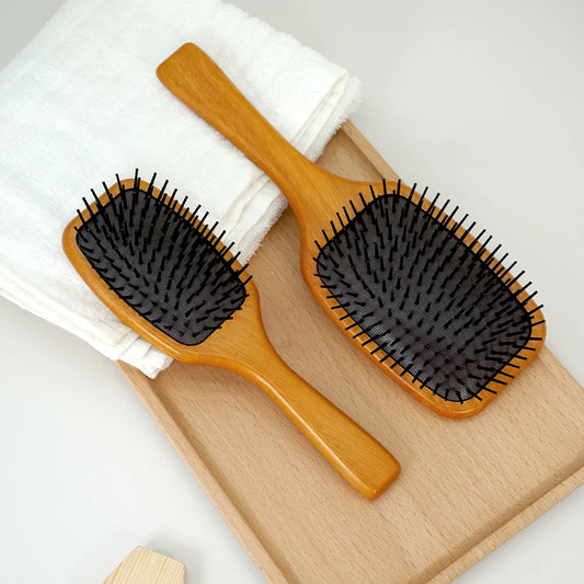 Wooden Paddle Hair Brush Set Scalp Massage Anti -static Detangling for All Hair Types Daily Styling & Grooming