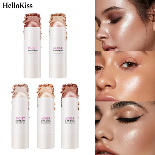 5 Colors 3D Face Brighten Highlighter Bar Cosmetic Face Contour Bronzer Shimmer Highlighter Stick Concealer Cream Makeup tool