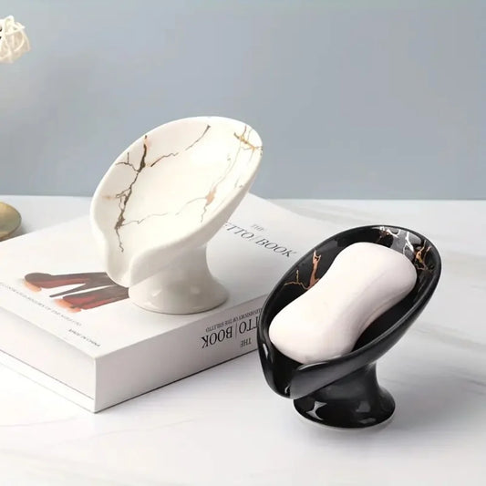 New 1 ceramic Leay shower soap holder, bathroom and kitchen supplies shape box, drain hole tray, storage board