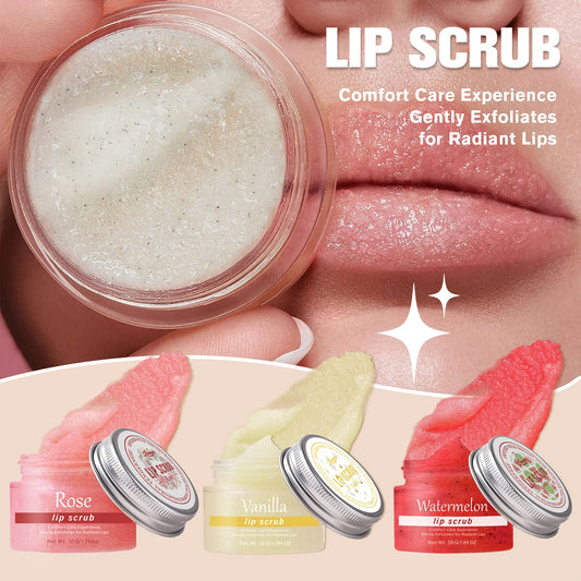 Lip scrub 50g brighten exfoliating lip raspberry vanilla coconut watermelon lip moisturizing gift for women