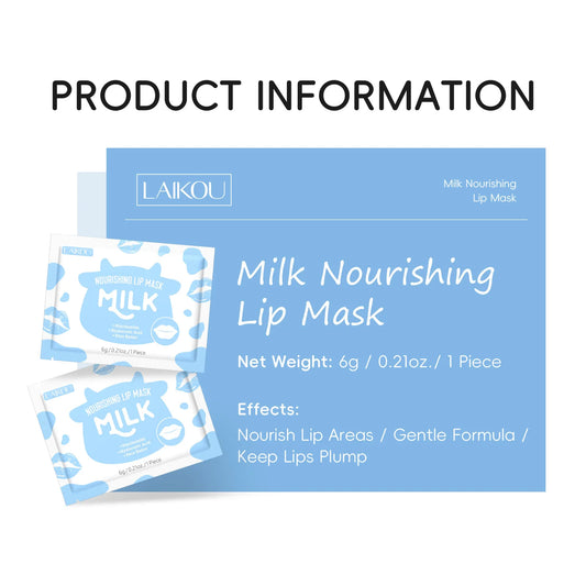 Laikou Milk Lip Mask Hydrating Repair Remove Lines Blemishes Lighten Lip Line Collagen Gel Lips Pad Patches Skin Care Product