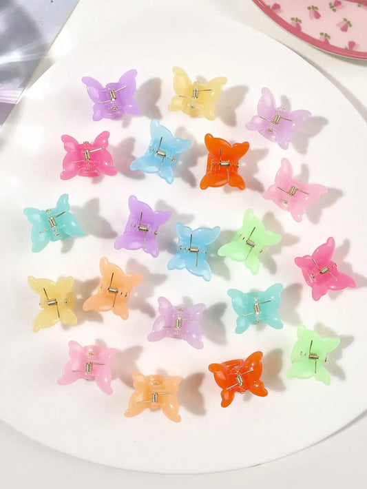 20 Packs Assorted Macaron Color Butterfly Hair Clips Beautiful Mini Butterfly Cute Summer Hair Accessories for Women Girls