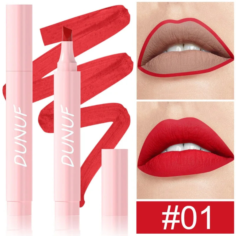 5 Color Long Lasting Lip Liner Lipstick Pencil Waterproof Velvet Matte Lipsticks Sexy Red Lip Contour Pencil 2in1 Lip Marker Pen