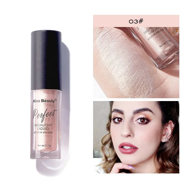 Liquid Highlighter Face Contouring Pearlescent Makeup Brightener Bronzer Glow Body Face Contour Shimmer Cosmetics
