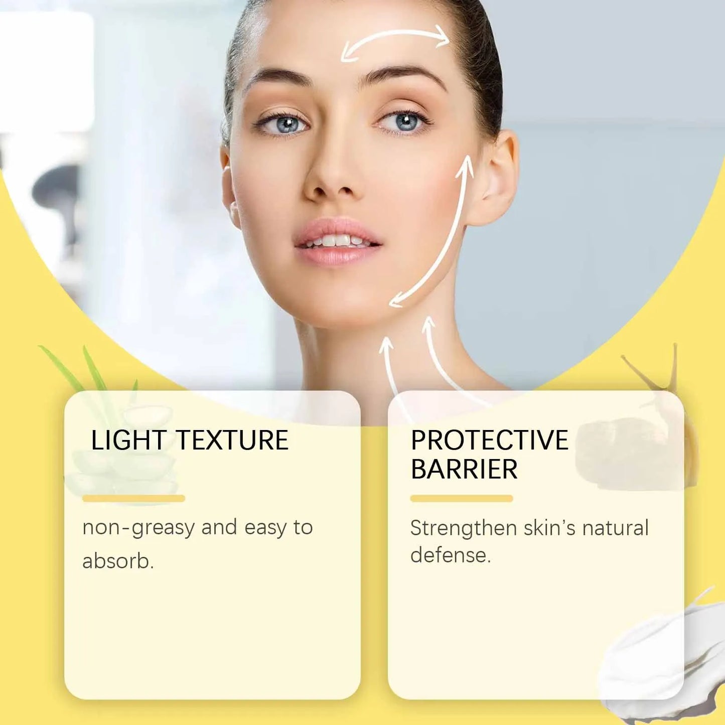 Snail Face Cream Wrinkle Removal Fade Fine Line Shrink Pore Acne Removal Whitening Replenishment Moisturizing Anti Aging Cream