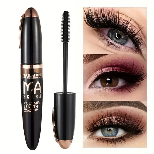 1 PC Waterproof 3D Mascara Thick Long Smudge-proof Plump Encrypted Long-lasting Curling Large Eye Makeup with 360° Spiral Brush