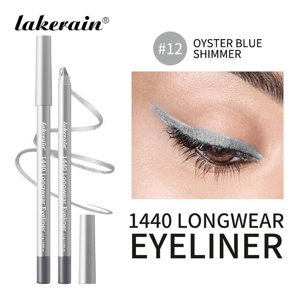 Lakerain Longwear Eyeliner 24h Long-lasting Wear Waterproof Smudge-proof Smooth Precise Application Smokey Eyeliner 12 Color