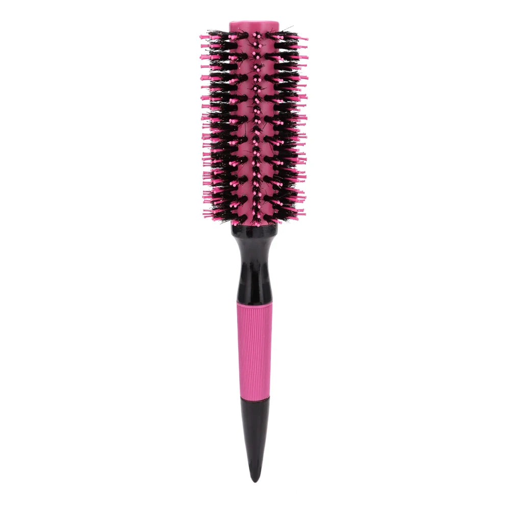 Wooden Round Hair Comb Brush With Boar Bristle Mix Nylon Styling Tools Professional Ceramics Ion Hair Brush Hairdressing Supply