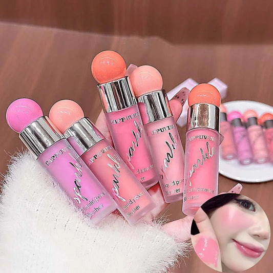 Clear and water-like blush liquid, a Korean-style sweet girl's energetic blush for daily whitening, naturally breathable
