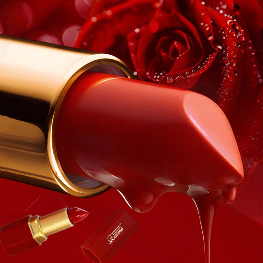 6 Colors Gold Bar Tube Lipstick Matte Texture Pearlescent Glitter Velvet Lipstick Valentine's Day Gift 1PCS
