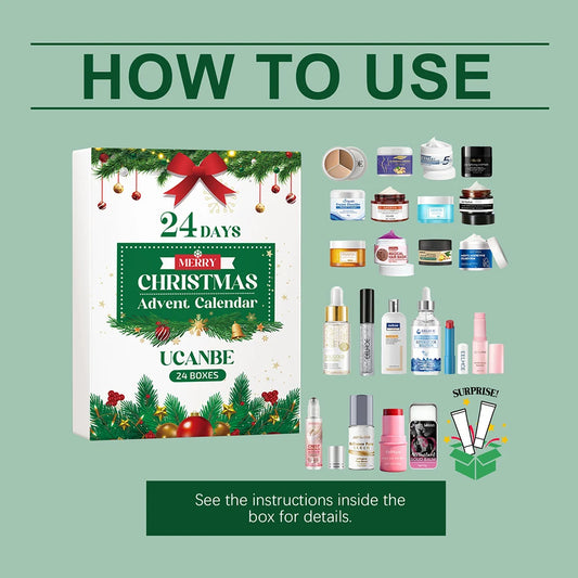 Xmas Beauty Box Beauty Skincare Advents Calendar Xmas Makeup Present Set For Adult Women Teen Girls Skin Care Birthday Present