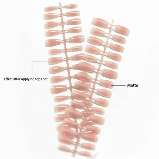 30Pcs Matte Nude Fake Nail Fashion Press on Quick Extension Wearable False Nails Simple Full Cover Nail Tips Manicure Nail Art