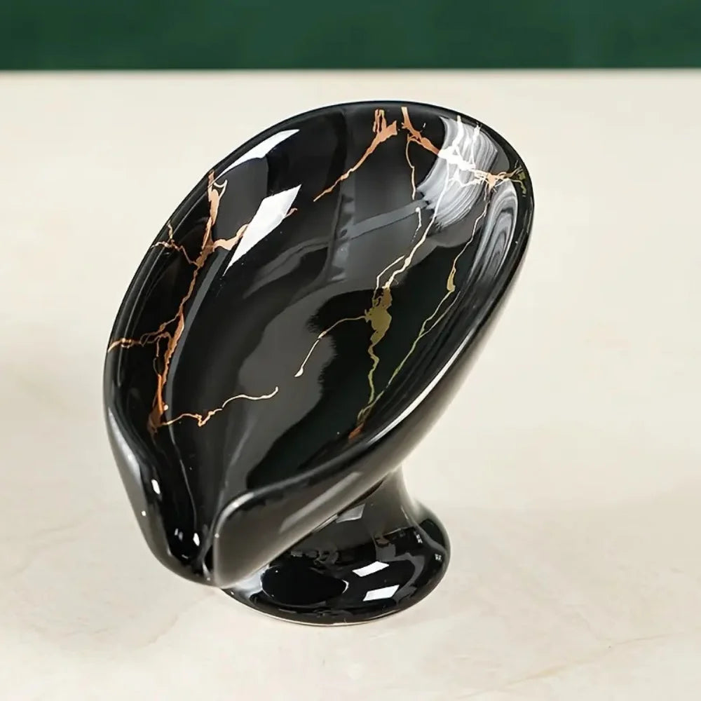New 1 ceramic Leay shower soap holder, bathroom and kitchen supplies shape box, drain hole tray, storage board