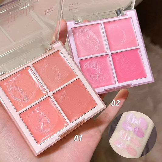 Multi-Purpose Creamy Blush Waterproof Moisturizing Highlighter Mud Cream Cheek Eyes Watery Peach Rouge Contour Tint Cosmetics