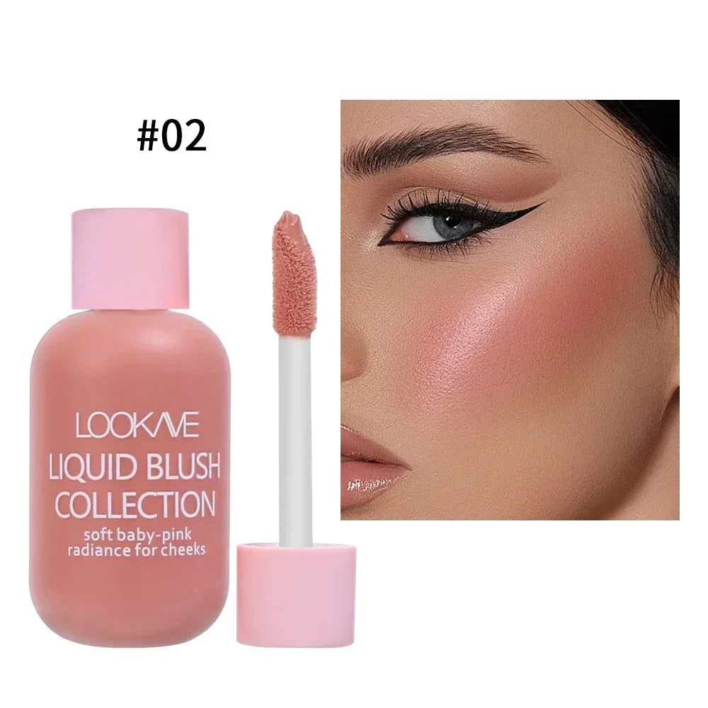 Multi-Use Matte Liquid Blush Waterproof Moisturizing Shadow Lips Cheek Blusher Peach Pink Red Orange Creamy Blush Facial Makeup