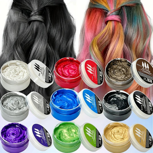 Temporary Hair Color Dye Mud,Color Hair mud Wax 9-color Hair Color Wax For Daily Party Cosplay,Men&Women's DIY Hair Color Cream