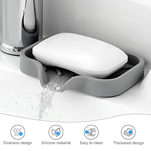 1pcs Silicone Faucet Drain Pad Sink Dish Soap Anti-slip Sink Tray Kitchen Sink Soap Drain Mat Self Draining Soap Bar Holder