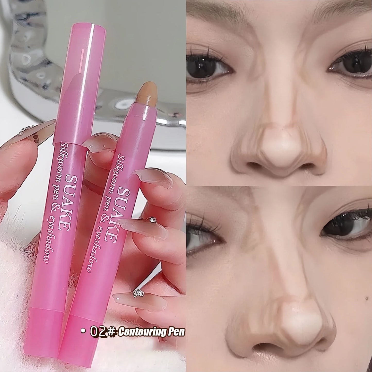 Matte Lying Silkworm Pen Highlighter Contouring Stick Face Outline Shadow Bronzer Concealer Cream 3D Brightening Korea Cosmetic