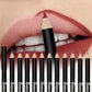 12 Colors Lip Liner Pen Set Fashion Black Rod Waterproof Non-stick Cup Easy To Color Lipstick Pen Makeu
