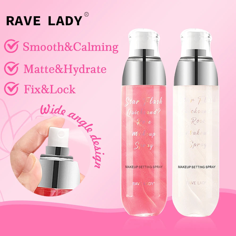 Rave Lady 115ml Face Moisturizing Spray Toner Star Flash Quicksand Rose Facial Moisturize Before Makeup Spray Body Skin Care