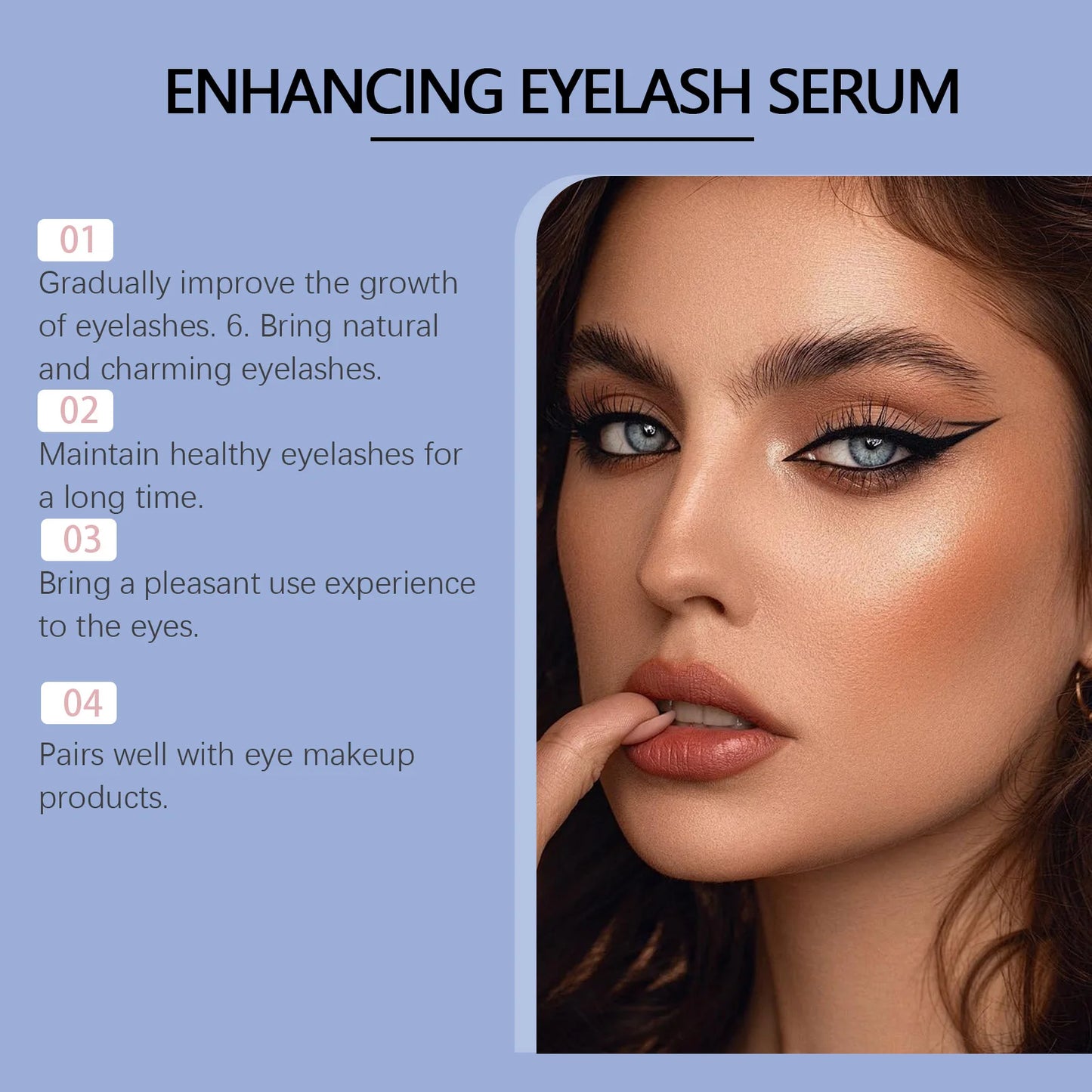 Jaysuing 4ml Eyelash Growth Serum Natural Boost Thicken Curly Eyelashes Eyebrow Lengthening Fuller Makeup Lash Enhancing Serum