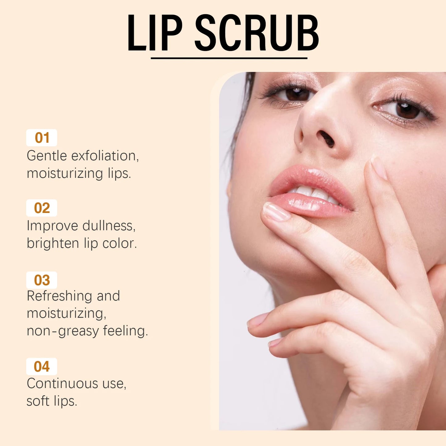 Ouhoe 50g Turmeric Lip Scrub Moisturizing Clean Dead Skin Exfoliating Plumping Lip Improve Dry Anti Crack Nourishing Lip Scrub