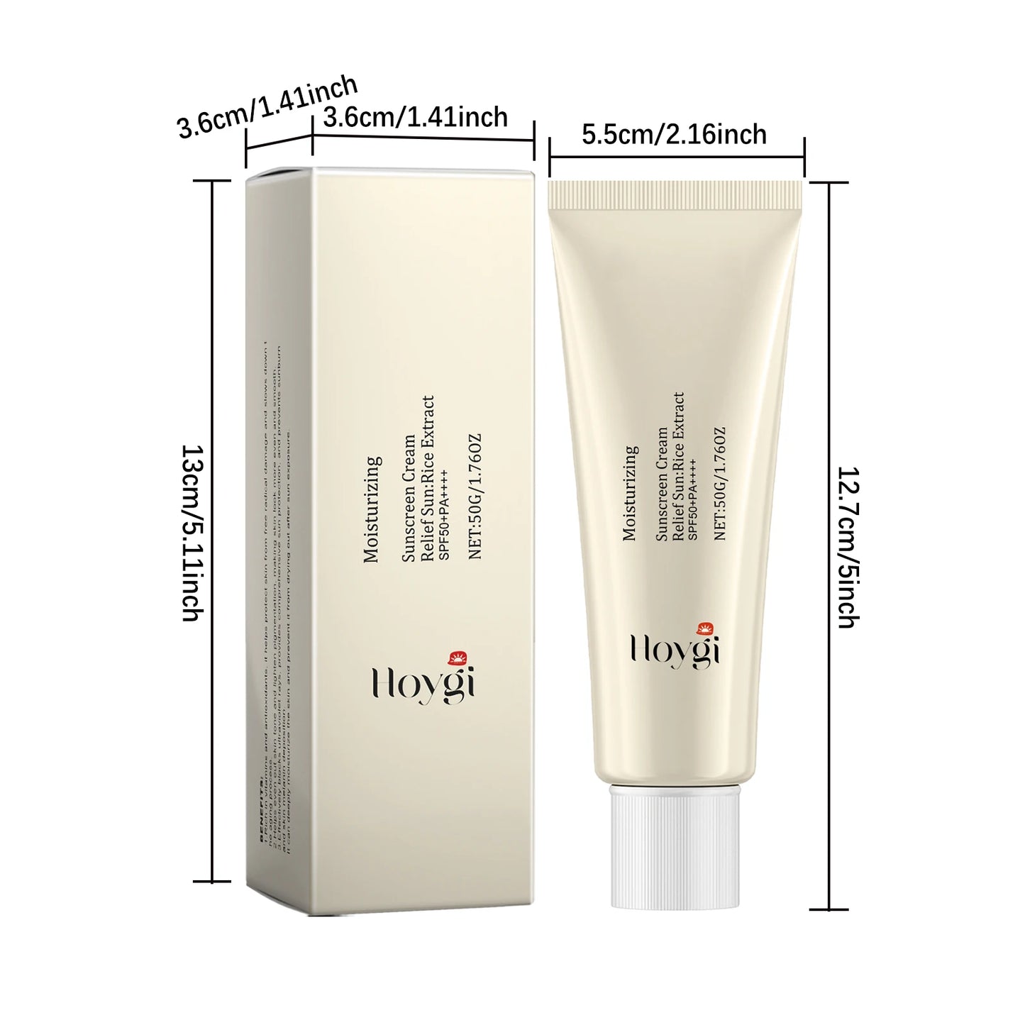 Hoygi Moisturize Sunscreen Cream Non-greasy Prevent UV Lasting Hydrating Soothing Smoothing Face Sunscreen Cream for Summer