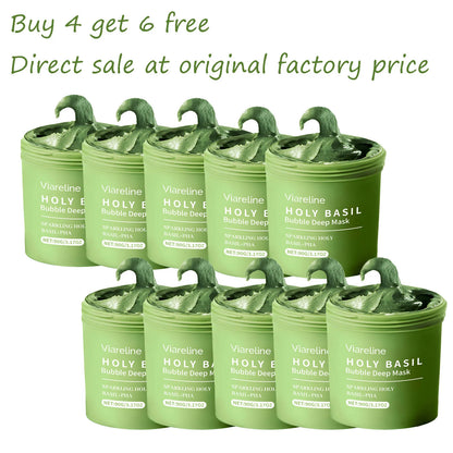 90g Holy Basil Bubble Face Deep Cleaning Clay Mask Remove Blackhead Moisturizing Oil Control Smoothing Softening Facial Mud Mask