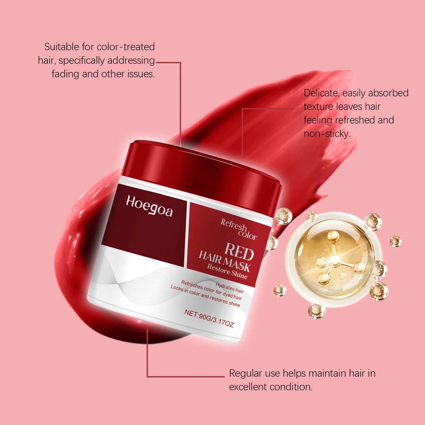 Hoegoa Hair Nourishing Mask Repair Damaged Hair Reduce Dryness Prevent Frizzing Enhance Shine Restroing Lasting Hair Care Mask