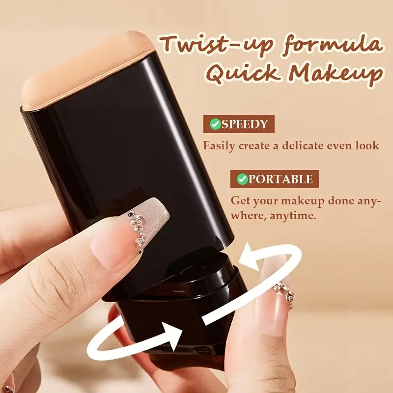 2-in-1 Foundation Stick - All-in-one coverage, waterproof and long-lasting, natural finish, suitable for all skin tones.