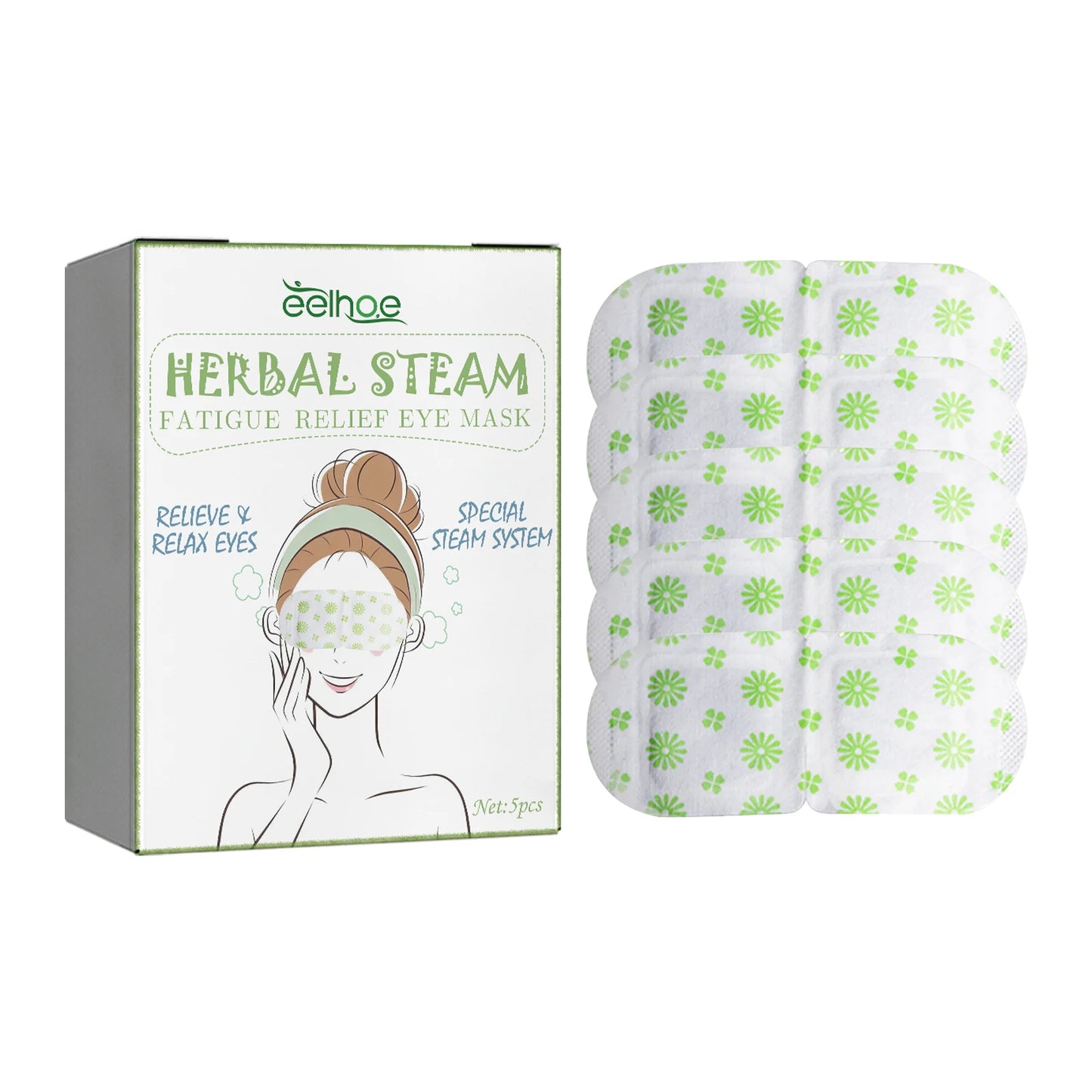 Eelhoe Herbal Steam Eye Mask Relieve Fatigue Soothe Eye Discomfort Fade Dark Circles Nourish Moisturizing Hot Compress Eye Mask