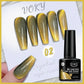 VOKY 7ML Crystal Stone Cat Eye Gel Nail Polish UV/LED Shiny Wide Cat Eye Gel, Classic Holographic Glitter Milky Way Color UV Gel
