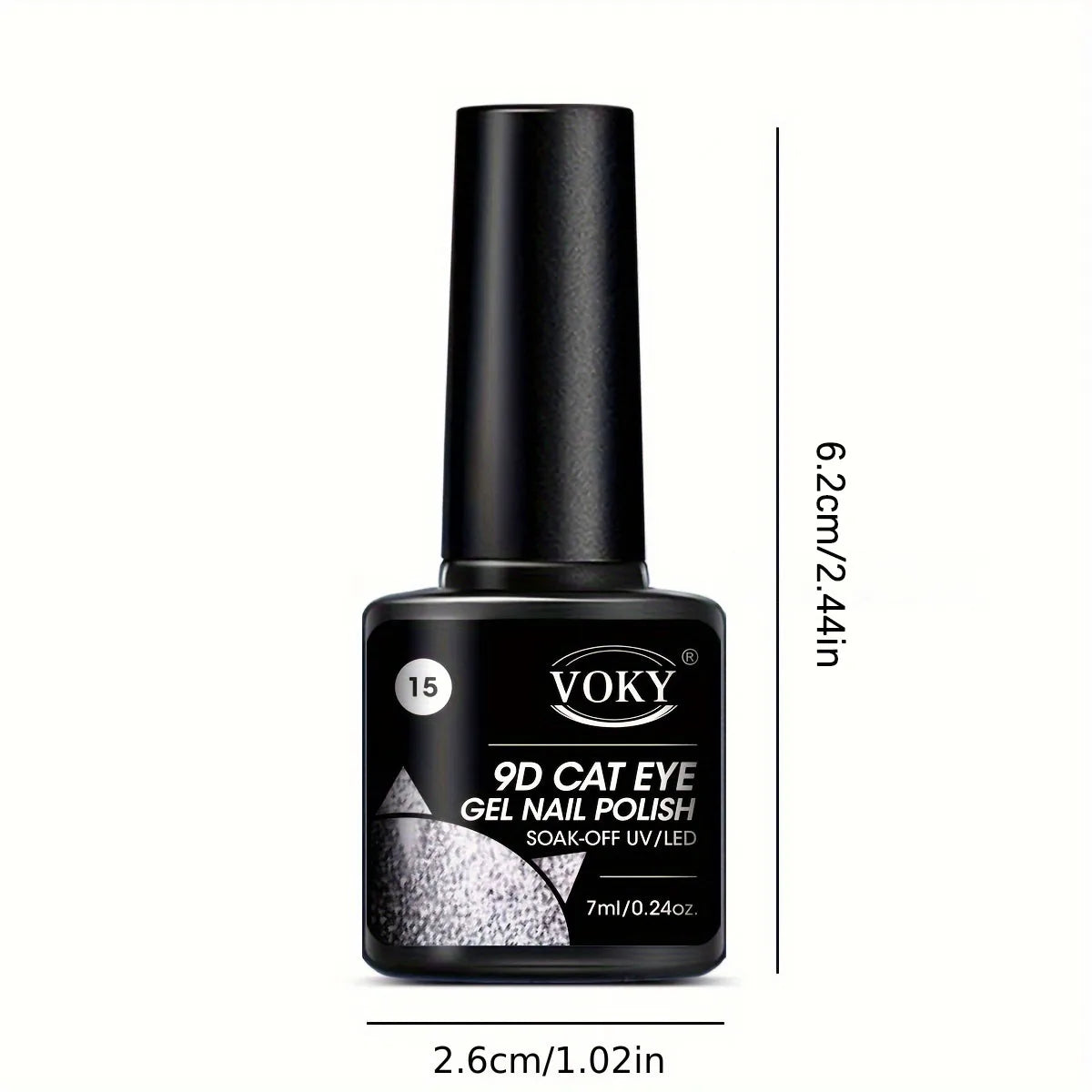 VOKY 7ML Crystal Stone Cat Eye Gel Nail Polish UV/LED Shiny Wide Cat Eye Gel, Classic Holographic Glitter Milky Way Color UV Gel