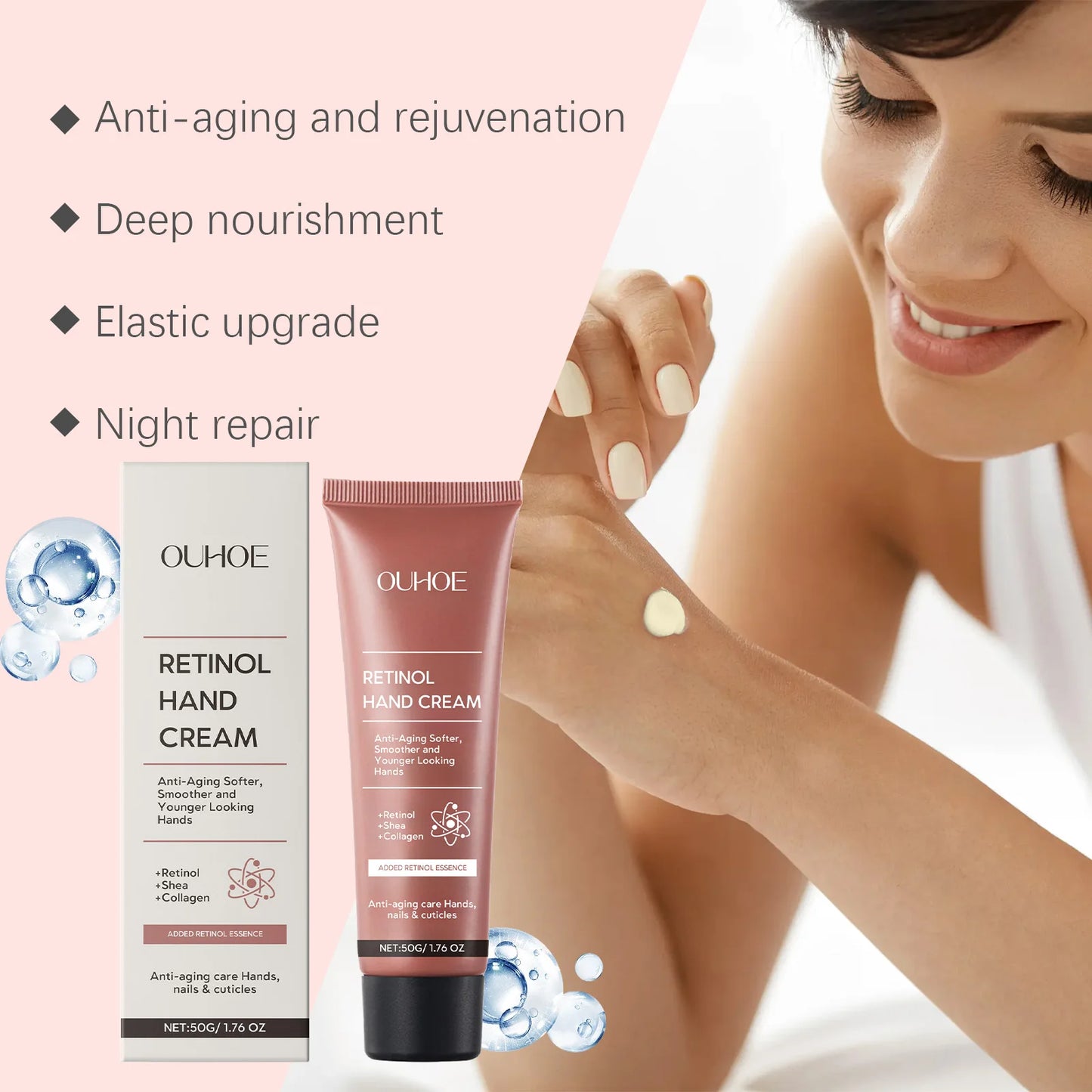 Moisturizing Hand Cream With Retinol Shea Butter Anti Aging For Fine Lines Nourishing Non Greasy Improve Dry Cracked Hands Daily