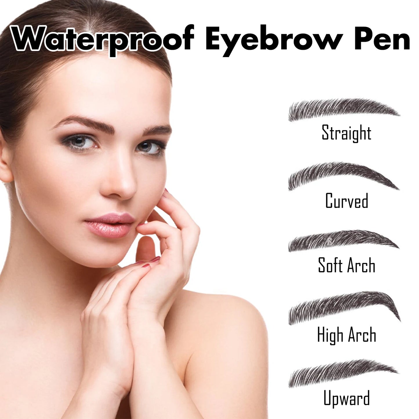 EELHOE Multi Color 4 Forks Eyebrow Pen Natural Plumping Eyebrow Waterproof Sweatproof Lasting Makeup Volumizing Eyebrow Pen