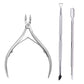 4 Pcs/Set Professional Stainless Steel Nail Cutter Scissor Nippers Muti Function Cuticle Pusher Remover Nail Care Manicure Kits