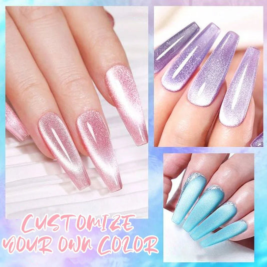 VOKY 7ML Crystal Stone Cat Eye Gel Nail Polish UV/LED Shiny Wide Cat Eye Gel, Classic Holographic Glitter Milky Way Color UV Gel
